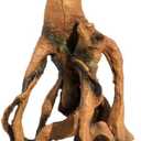 Aquarium Tree Stump Decor Resin Fish Tank Ornament with Hideout 6.7 Inch Simulated Sunken Wood for Aquatic Pets