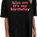Happy Birthday Shirts for Women It's My Birth-Day Sequin Shirt Birthdays Girl T-Shirt Oversized Summer T Shirts