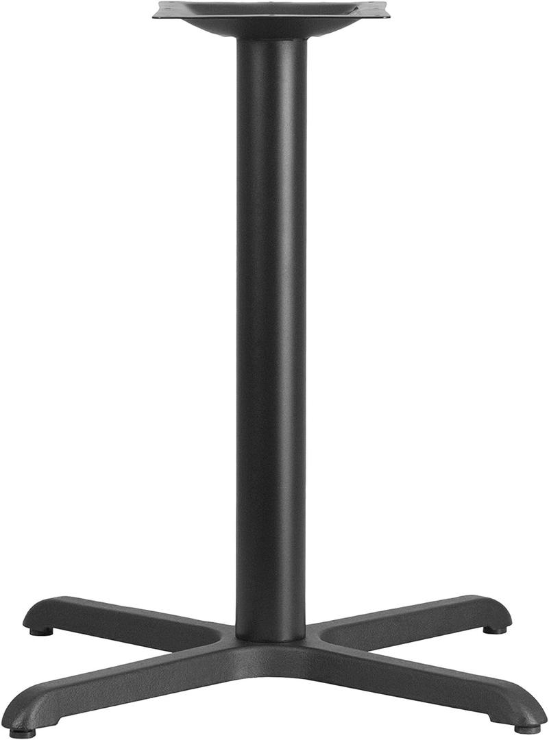 Flash Furniture 30" x 30" Restaurant Table X-Base with 3" Diameter Table Height Column, Commercial X-Base Cast Iron Restaurant Table Base, Black