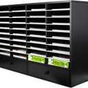 PAG Mail Sorter Organizer, Wood Literature Organizer, Student Mailbox for Classroom, Desktop Bill Paper Organizer for Office Home School, 38 Compartments, Black&White