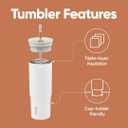 Owala Stainless Steel Triple Layer Insulated Travel Tumbler with Spill Resistant Lid and Straw, BPA Free, 24 oz