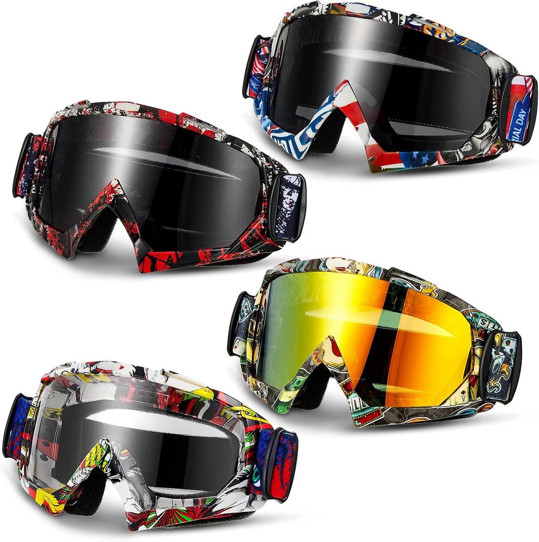 Tallew Dirt Bike Goggles Motorcycle Motocross Riding Racing ATV Goggles for Men Women Power Sport Ski