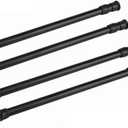 Tension Rods, 4 Pack Adjustable Spring Steel Cupboard Bars Tension Curtain Rod Shower Rod (23.6-43.3 Inches, Black)