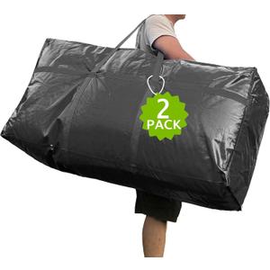 66 Gallon Extra Large Storage Bags, Huge Moving Bags Heavy Duty with Zipper and Stronger Handles, Big Foldable Duffle Bag for Travel - Storage Totes Moving Boxes for College, Christmas Tree, Bedding (250L, Pack of 2, Black)