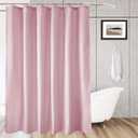 AooHome 72x96 inch Fabric Shower Liner, Extra Long Solid Color Shower Curtain with Hooks, Weighted Hem, Water Repellent, Pink