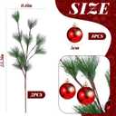 Norme 2 Pcs 24in Light up Artificial Pine Branches with Red Christmas Ball Set Christmas Greenery Pines Branches Stems for DIY Flower Arrangement Xmas Outdoor Home Decor Gifts for Lover and Friends
