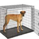 Solutions by MidWest Homes for Pets 54-Inch Drop Pin Crate for Giant Breeds Over 100 lbs, Double Door Dog Crate with Leak-Proof Tray & Secure Latches, Durable Drop Pin Construction