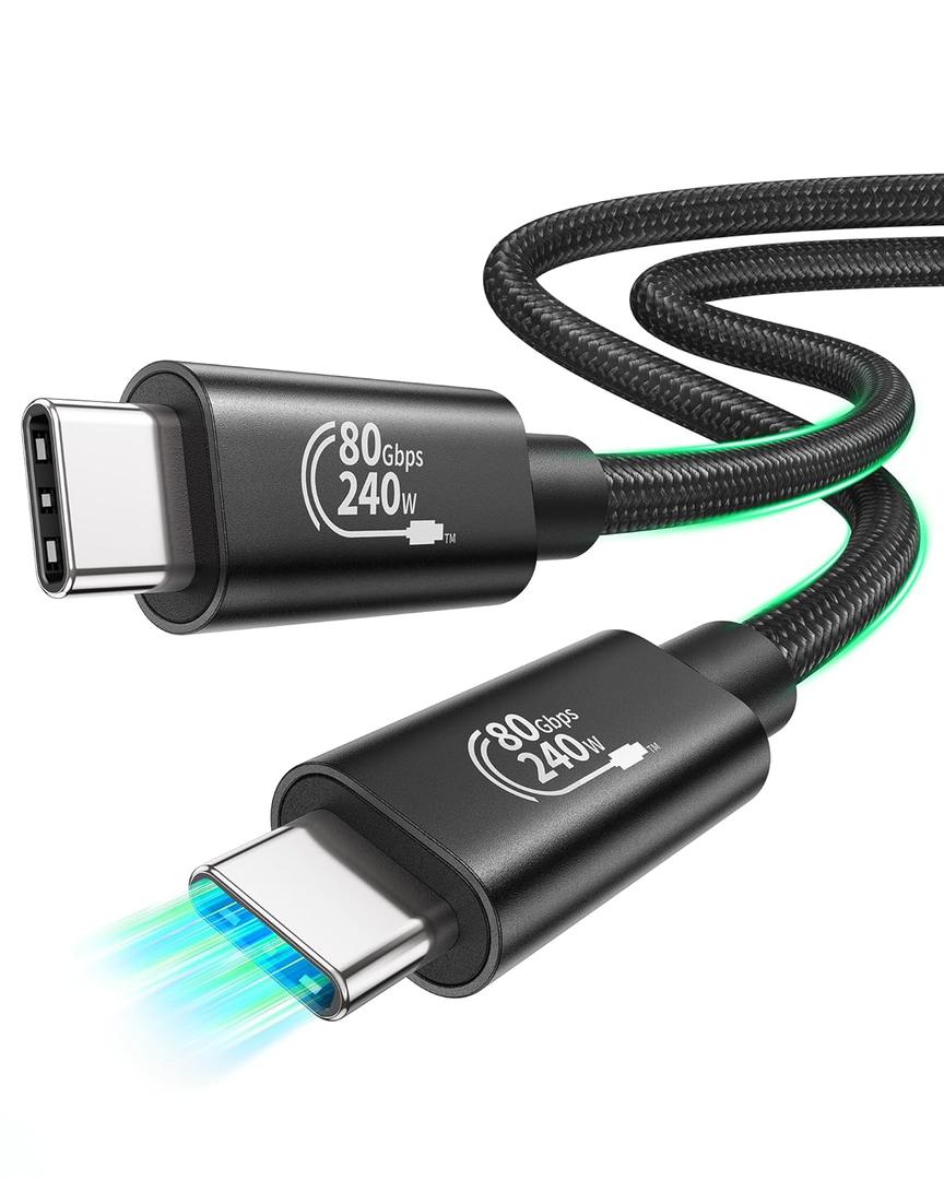 Fitee Thunderbolt 5 Cable 3FT Compatible, 80Gbps USB C Data Transfer Cable, 240W Charging, 120Gbps Video Bandwidth, 16K/Dual 8K, Braided USB C Video Cables for Monitor, MacBook Pro, Mac mini, PSSD