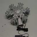 Christmas Tree Topper Star Lighted with LED Rotating Silver Snowflake Projector, Silver Snow Tree Topper Night Light Projector for Indoor Outdoor Christmas Tree Decorations (Silver Snowflake)