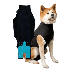 Suitical Recovery Suit for Dogs - XL Black - Dog Surgery Recovery Suit with Clip-Up System, Breathable Fabric for Spay, Neuter, Skin Conditions, Incontinence, 29.1–32.3 in Neck-to-Tail L