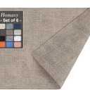 Homaxy Faux Leather Heat Resistant Placemats for Dining Table Set of 6, Waterproof Wipeable Washable PU Table Mats, Easy to Clean Anti-Slip Place Mats, 11.8" x 17", Light Brown