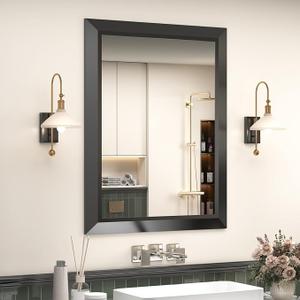 SMIROR 28x36 Matte Black Bathroom Vanity Mirror for Over Sink