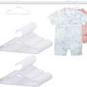 100 Pack White Baby Hangers 11.42 Inch - Kids Non-Slip Clothes Hangers for Infant & Child, Durable Plastic Children's Hangers for Closet, Pants, Coats, Skirts (11.42 " x 6.3")
