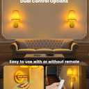 TECOMLIGHT Battery Operated Wall Sconces Lights for Bedroom Set of 2, Wireless Rechargeable LED Wall Lamp with Remote & Touch Control, Wall Mount Lighting Fixture for Living Room, Satin Gold
