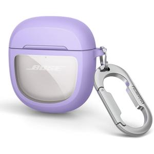 SURITCH Protective Cases for Bose QuietComfort Earbuds II 2022 / QuietComfort Ultra/Ultra Earbuds 2nd Gen, Shockproof Case Cover for Bose QC ii 2 & Ultra Case Accessories with Carabiner, Purple