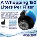 Nakii Filtered Water Bottle, Leakproof, BPA-Free, Motivational Markings, Travel, Everyday Use. 40-Gallon Filter, Replaces 300 Plastic Water Bottles. Includes 1 Filter, 22 FL Oz, Blue by Aquaphor