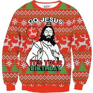 IFFEI Ugly Christmas Sweaters for Women Mens Funny Holiday Jumper Outfit Unisex Novelty Knit Pullover Sweaters, Size: XXL