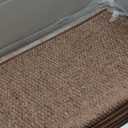 MBIGM Bullnose Non-Slip Stair Treads w/Reusable Adhesive 14 Pack 9.5" x 30" Wooden Steps Protection - TPU Backing with Steel Reinforcement - Anti-Slip Solution Knitted Brown Non Slip Stair Tread