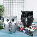 Asng Owl Decor Statue Sculpture for Home, Office, Bookshelf,TV Stand Decoration Resin Animal Sculpture Minimalist Style Crafts Gift for Friend or Family, Animal Lovers (Black)