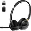 Acer Wireless Headset with Mic for Work, Crystal Clear Audio for Calls & Meetings, Bluetooth 5.3 & USB Dongle for Laptop, PC, iPhone & Android, Office & Call Center Headset for Remote Hybrid Worker