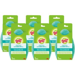 Scotch-Brite Non-Scratch Tub & Tile Scrubber Refill Pads, (Pack of 6)