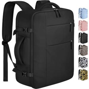 Capolo Travel Backpack for Women Men Waterproof Laptop Backpack Airlines Approved Carry On Backpack Bag Computer Bookbag for Business, Work, Traveling Fits 17 Inch Laptop(Black Zipper)