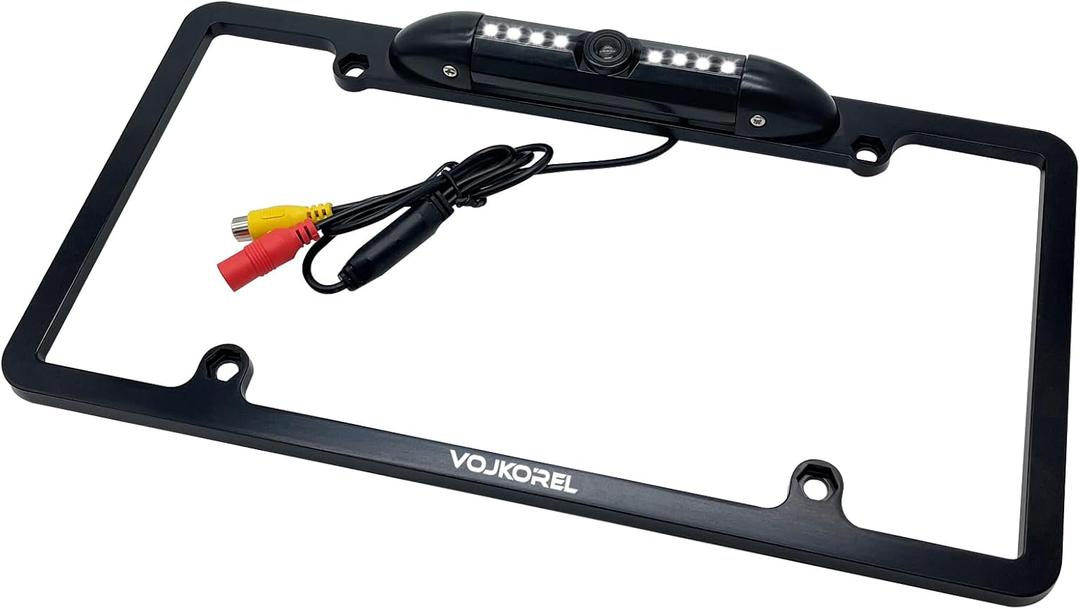 License Plate Frame Backup Camera with 8 LED Rear View Camera 170 Ultra-HD Night Vision Waterproof Rearse Cam.