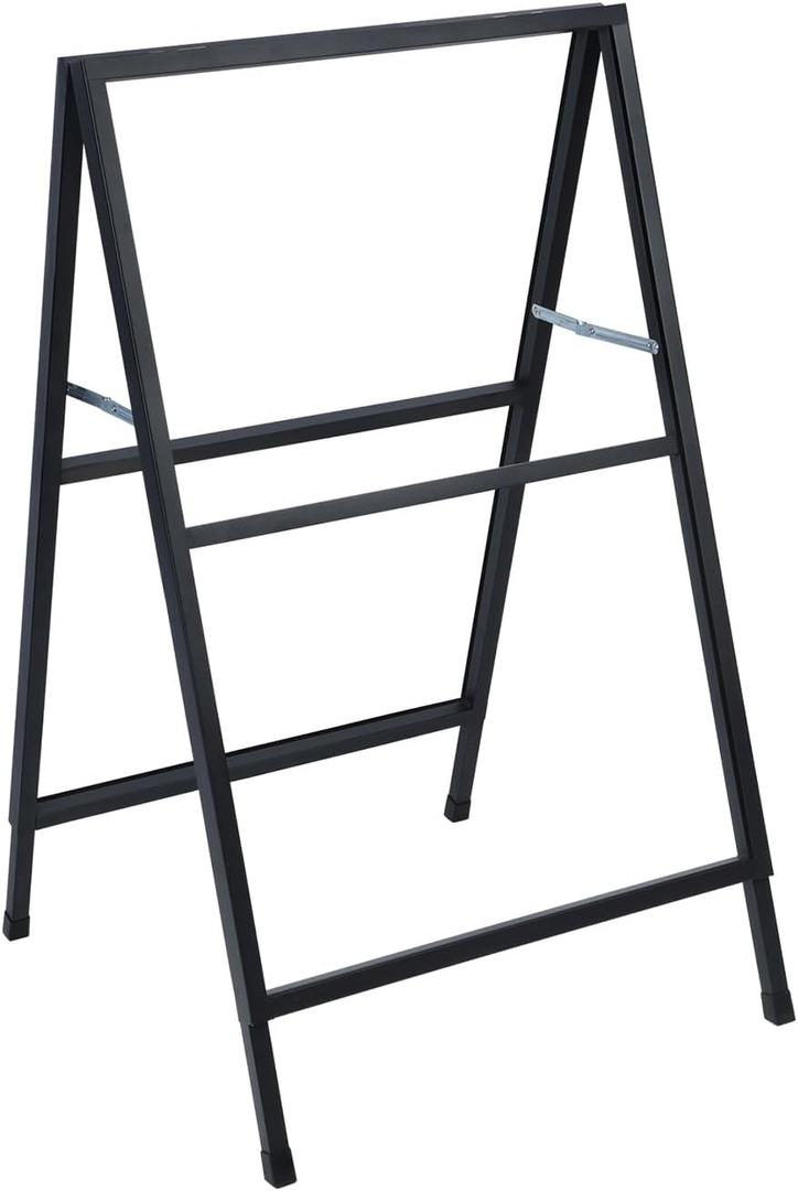 A Frame Sign Holder, Vertical Foldable Stand 24 x 36 Inches Folding Sign Holder, Outdoor Sandwich Boards Holder, Double-Sided Sidewalk Sign Stand with Handle