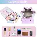 I IHAYNER Leather Drawstring Backpack for Women Stylish Color-Blocked Printed Design Durable Functional Backpack for Travel Purple