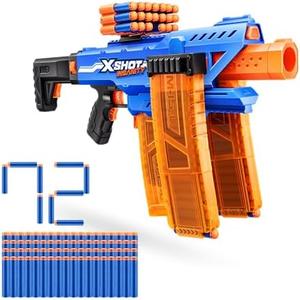 XSHOT Insanity Motorized Clip Mania Dart Blaster with 48 Darts - Air Pocket Technology, Auto Feeding Belt, Tripod & Scope, Outdoor Toy