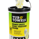 Tub O' Towels TW90 Heavy-Duty 10" x 12" Size Multi-Surface Cleaning Wipes, (10" x 12" wipes) Per Canister, Pack of 1, 75 Count Total