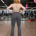 YEOREO Women's Mini Flared Workout High Waist No Front Seam Yoga Legging Pants (30“ inseam, Medium)