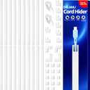 Delamu Cable Hider, 315in Cord Hider Cord Covers for 1 Wire on Wall, Premium Wire Covers for Cords, Cable Cover Organizer, TV Wires Hiders for Wall Mounted Tv, L15.7X W0.55x H0.4in, White