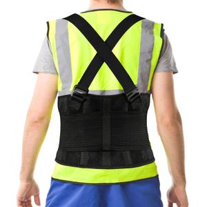 Work Back Brace - Back Support Belt for Lower Back Pain Relief, Heavy Lifting, Herniated Discs - Industrial Back Brace for Work With Shoulder Straps Fits Men and Women 5XL(53"-65")