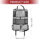 ACROPIX Car Back Seat Organizer Backseat Kick Mat Protector with Touch Screen Tablet Holder 7 Pockets Storage Bag Oxford Cloth Gray - Pack of 2