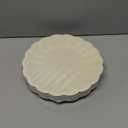 30 Pcs Cream Scalloped Paper Plates 9.5 Inch and 7.5 Inch Shell Edge Disposable Dinner Plates for Birthday Wedding Baby Shower Party Decorations