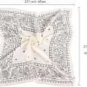 4 x Satin Head Scarf for Women Silky Neck Scarves Bandana Hair Sleeping Night Wrapping Silk Like Square Scarfs Headscarf (27.5 x 27.5 Inch, White Stars)