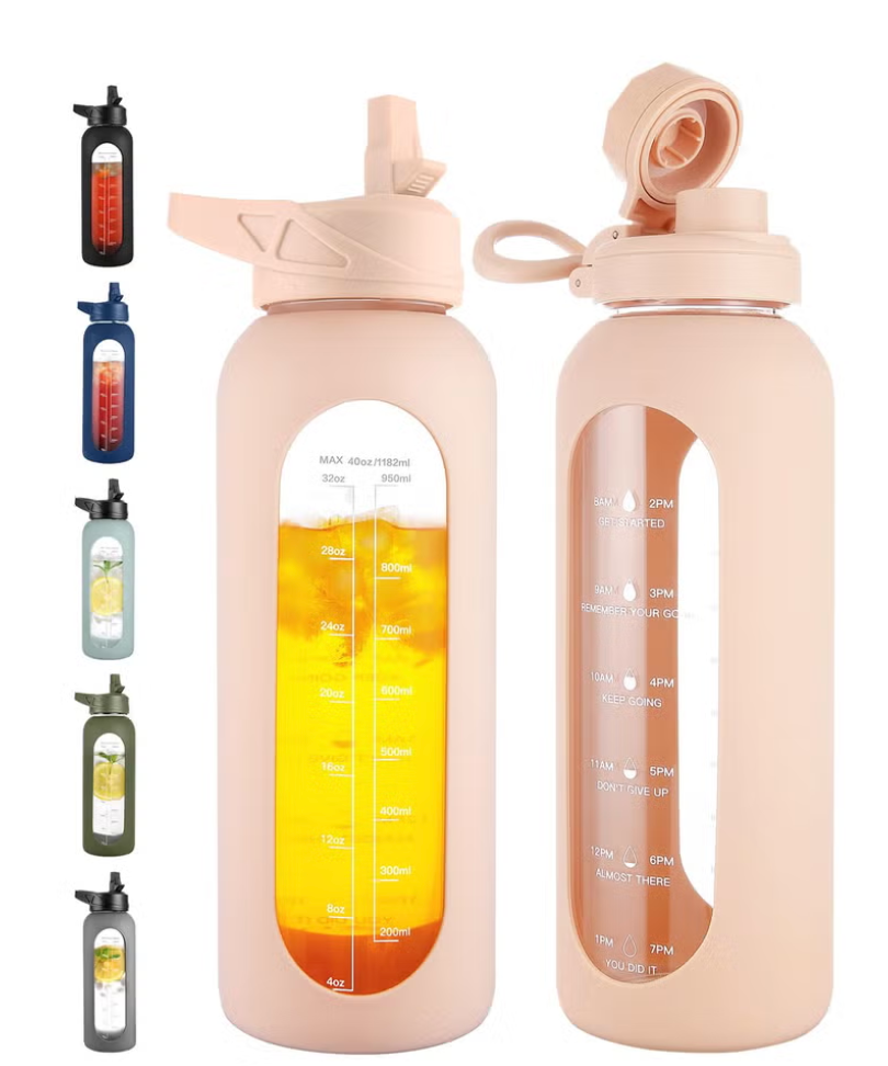 CIVAGO 40 oz Glass ... Sleeve for Gym, Beige