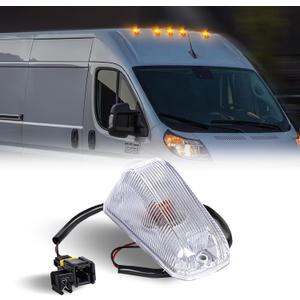 1PCS Cab Roof Top Marker Lights Clearance Running Lamps for 2014-2023 Dodge Ram ProMaster 1500 2500 3500 with OE Socket, Halogen Bulb Clear Len