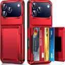 LeYi for iPhone-17-Pro-Max Case Wallet, Red Card Holder for i Phone 17 ProMax Cases Military Grade Shockproof Anti-Yellowing Heavy Duty Women Men Funda para Cover for iPhone 17Pro Max