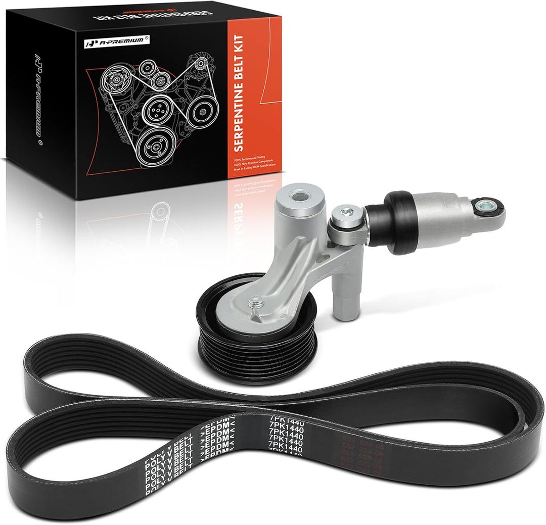 A-Premium Engine Serpentine Belt Drive Kit with Tensioner Compatible with Honda Accord 2013-2017, CR-V CRV 2017-2019 & Acura TLX 2015-2020 - DOHC L4 2.4L