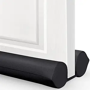 Comfyanno Under Door Draft Stopper - Bottom Door Gap Filler & Seal - Fits 30” to 36” Door, Block Cold Air, Noise, Sound, Wind, Bugs, Easy to Install, Double Side Block, No Adhesive, Black