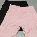 Leafigure 2 Pack Womens Biker Shorts with Pockets, High Waisted Yoga Shorts for Women Running Gym and Workout (Large-X-Large, Black/Pink)