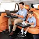 Car Desk for Laptop, Portable Car Table Tray for Front/Rear Passenger Seat, Height Adjustable Laptop Desk for Travel, Work & Eating