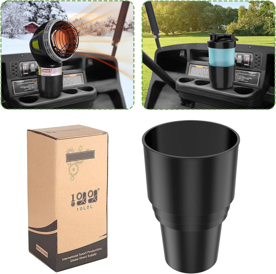 10L0L Universal Golf Cart Heater Propane Cup Holder for Yamaha EZGO Club Car, Material Upgrade Replacement Holder for 16.4 oz Portable Propane Heater Camping Gas Cylinder Black