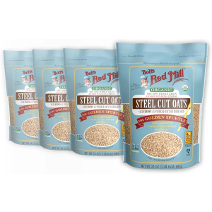 Bob's Red Mill Organic Steel Cut Oats, 24oz (Pack of 4) - Non GMO, Whole Grain, Vegan, Kosher EXP. 02/13/28