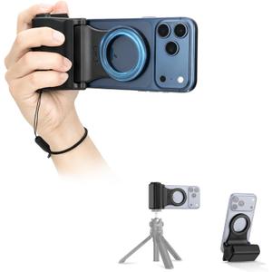 JJC Upgraded Magnetic Phone Camera Grip with Remote, Cell Phone Camera Grip Handle Compatible with MagSafe iPhone Android Phones, with 1/4" Tripod Screw for Vlogging Video Recording Selfie