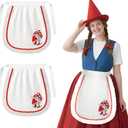 Shihanee 2 Pcs Women Garden Gnome Costume Apron Ms. Gnome Costume Apron Mushroom Cosplay Accessories for Halloween Cosplay Outfits