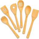 2 x Freshware Bamboo Wooden Utensils Set for Kitchen, 6-Piece, Wooden Spoons for Cooking, Cooking Utensils Set Includes Wood Spoons and Spatula, Utensil Sets for Kitchen Essentials