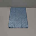 INFILAND for iPad 9th/8th/7th Generation - 10.2 inch Glitter Case, Blue with Clear Back, Pencil Holder for Kids